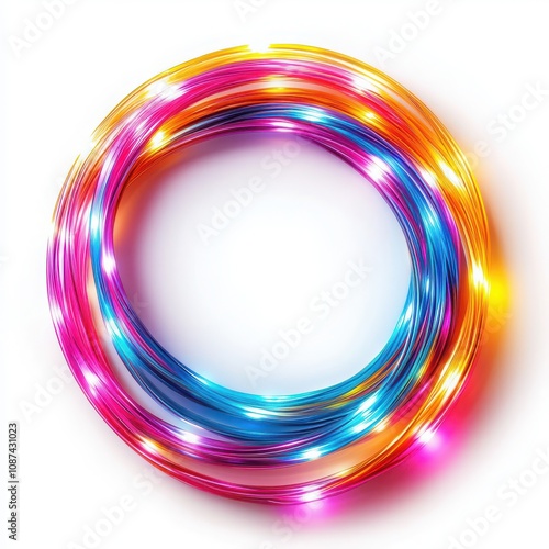 Vibrant color lights in a circular arrangement for creative designs and projects.