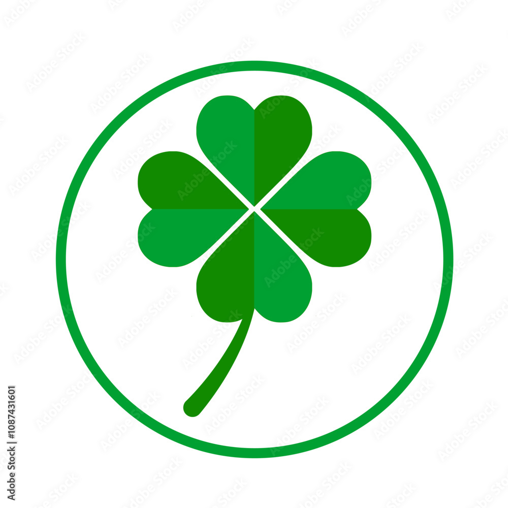 Leaf clover icon. Green clover icon on white background. Vector icon. Leaf clover icon. Green clover icon on white background. Vector icon.