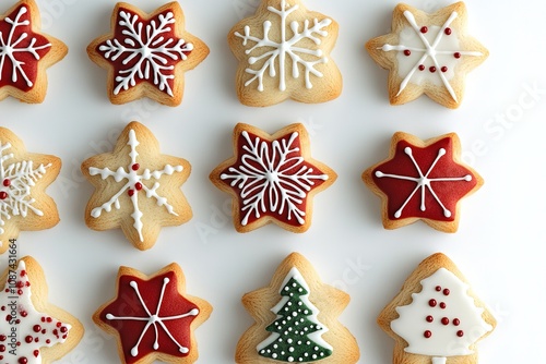 Christmas cookies decorated with festive icing