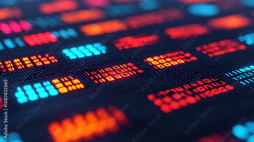 Data Streams with Optical Effects in Futuristic Background