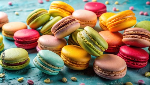 Wallpaper Mural A vibrant collection of colorful macarons, showcasing the diverse flavors and textures of these delicate French pastries. Torontodigital.ca