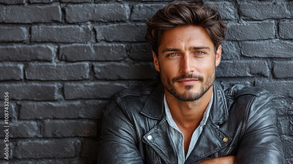 Stylish Semi-Casual Look with Leather Jacket Stylish Semi-Casual Look with Leather Jacket