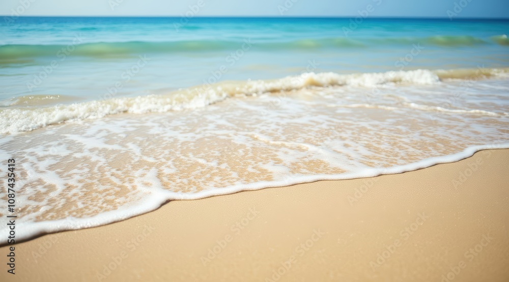 Serene beach with gentle waves Serene beach with gentle waves