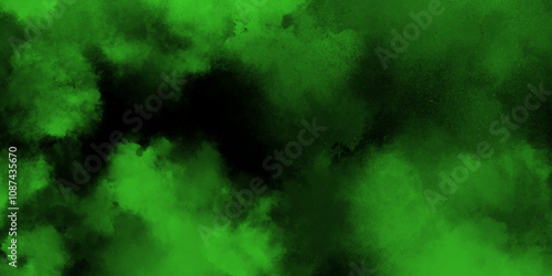 abstract cloud and vapor texture background. Black and Green smoke aquarelle smudge illustration smooth grungy smokey light green colors ink glow. green color powder explosion	
