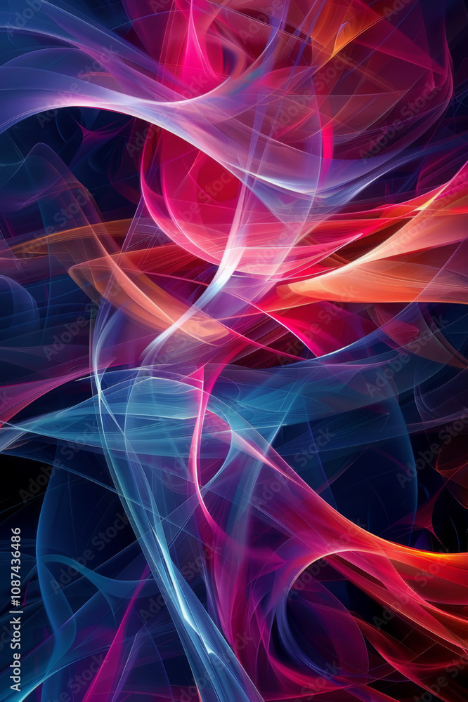 Naklejka premium Abstract background of colorful vertical light streaks with bokeh effects in a dreamy gradient of vibrant hues.