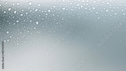 Close-Up Capture of Dewy Frost Texture on a Window Surface Showcasing Unique Droplet Patterns Against a Soft Blurred Background