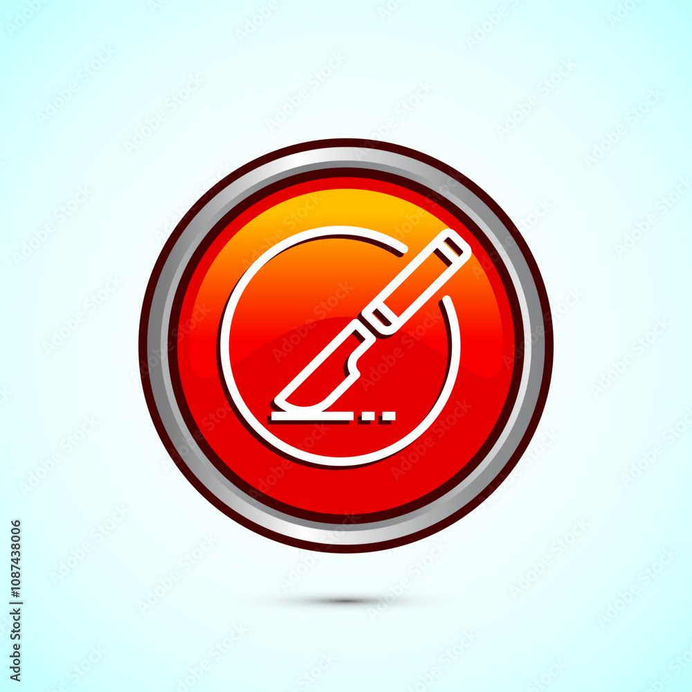 Surgeon surgery icon design illustration, Medical icon sign. Orange Color Round Button Design Surgeon surgery icon design illustration, Medical icon sign. Orange Color Round Button Design