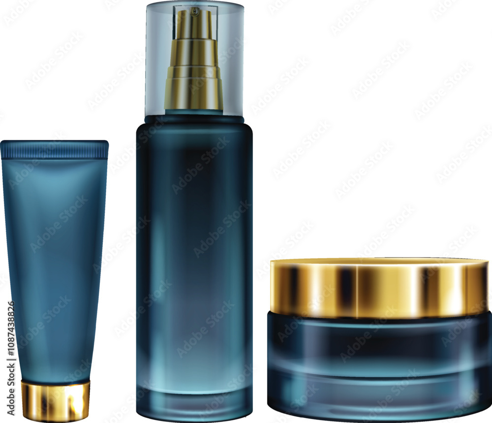 set of cosmetic bottles set of cosmetic bottles