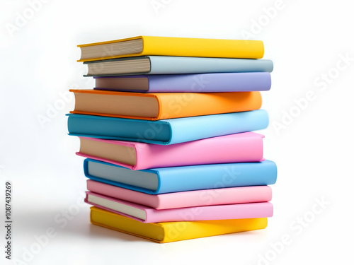 Wallpaper Mural stack of books isolated on white Torontodigital.ca