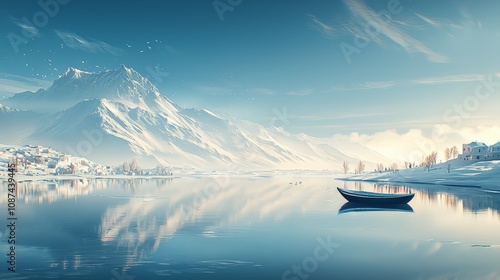 Lake Saif-ul-Malook reflecting snowy peaks in clear water