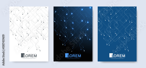 Abstract digital technology cover template design for a report and brochure, flyer, leaflets, poster, header, banner, website, presentation. Vector illustration