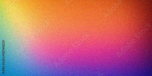 Colorful Gradient Background with Noise Texture Effects. glowing Vibrant grainy gradient background, colorful noise texture, retro banner poster cover backdrop header design. 