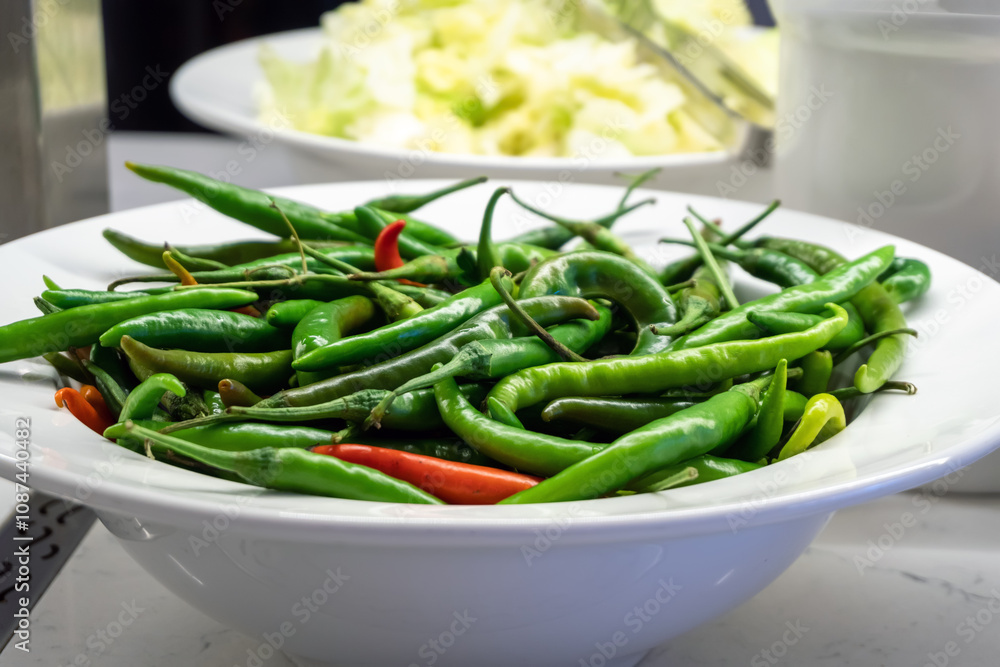 Green Cayenne Pepper Close-Up Green Cayenne Pepper Close-Up