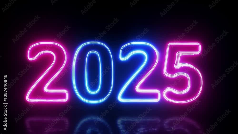 A vibrant and futuristic display of the year 2025 in neon pink and blue, reflecting on a dark background. This image evokes excitement and anticipation for the future. A vibrant and futuristic display of the year 2025 in neon pink and blue, reflecting on a dark background. This image evokes excitement and anticipation for the future.
