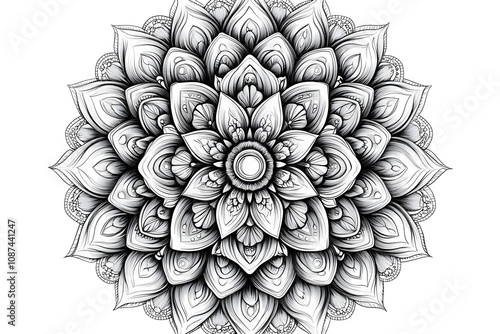 Set of mandala with floral ornament pattern,Vector mandala relaxation patterns unique design with nature style, Hand drawn pattern,Mandala template for page decoration cards, book, logos photo