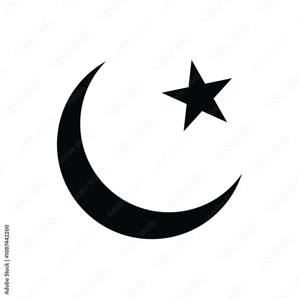 illustration of a crescent moon and star. Islamic symbol. Islamic icons can be used for the month of Ramadan, Eid and Eid Al-Adha. for logo, website and poster designs. vector illustration of a crescent moon and star. Islamic symbol. Islamic icons can be used for the month of Ramadan, Eid and Eid Al-Adha. for logo, website and poster designs. vector