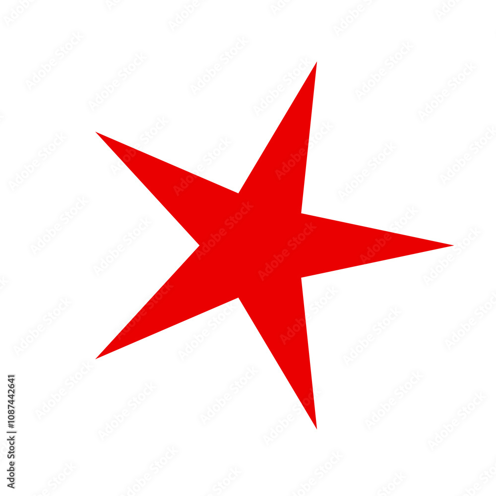 red star isolated on white red star isolated on white