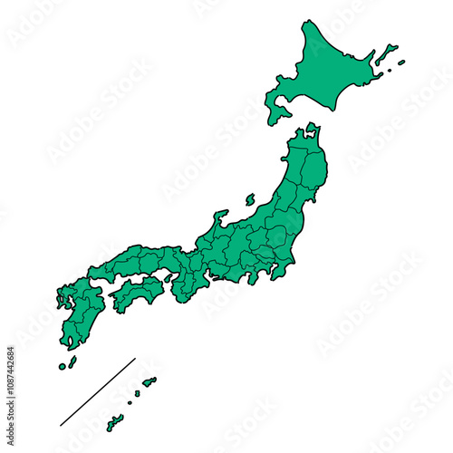 手書きのシンプルな日本地図