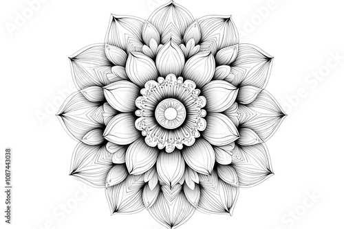 Set of mandala with floral ornament pattern,Vector mandala relaxation patterns unique design with nature style, Hand drawn pattern,Mandala template for page decoration cards, book, logos photo