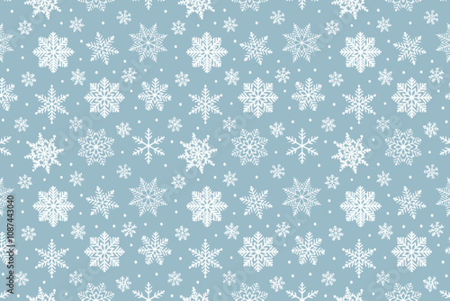 Winter background, snowflakes on a beautiful background