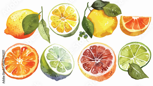Fresh Citrus Fruits Variety - Vibrant Lime, Lemon, Orange, Grapefruit, Blood Orange