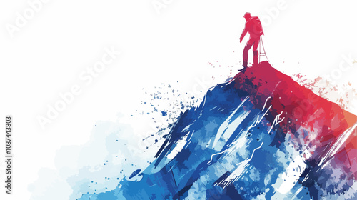 Climbing Up to Success: Mixed Media Handdrawn Vector
