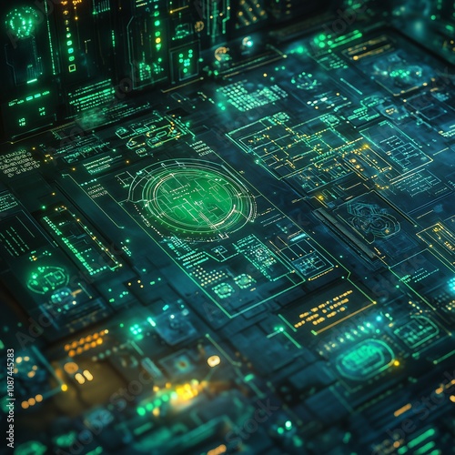 Close-up of an electronic circuit board with components and connections