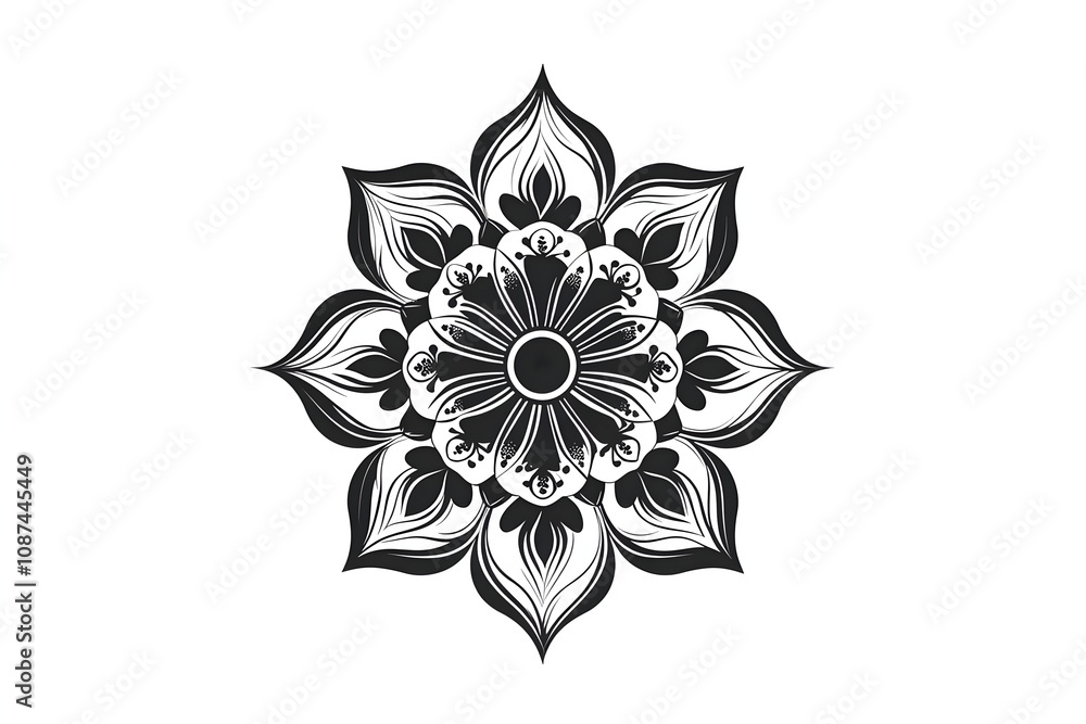 Obraz premium Set of mandala with floral ornament pattern,Vector mandala relaxation patterns unique design with nature style, Hand drawn pattern,Mandala template for page decoration cards, book, logos