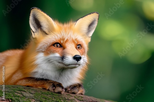 Stunning Red Fox Portrait in Lush Forest Scene