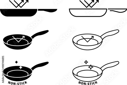 Non-stick coating icon , vector illustration