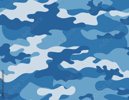  Army blue camouflage, military texture, nautical pattern on textile, background repeat