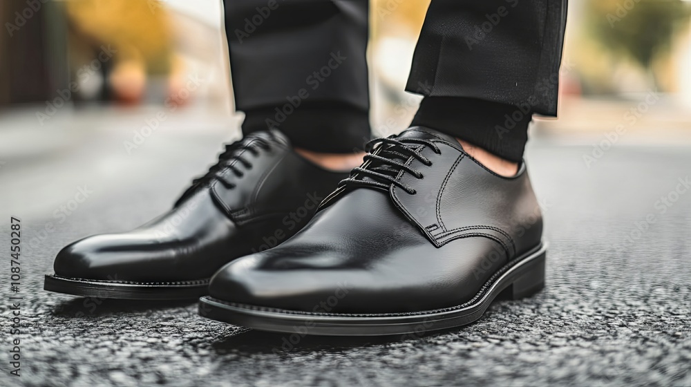 Classic Black Leather Dress Shoes - Men's Formal Footwear Classic Black Leather Dress Shoes - Men's Formal Footwear
