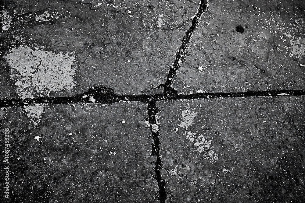 Obraz premium Cracked Concrete Surface: A Study in Texture and Decay