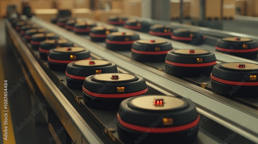 Automated Conveyor System Transports Small Round Robots Automated Conveyor System Transports Small Round Robots