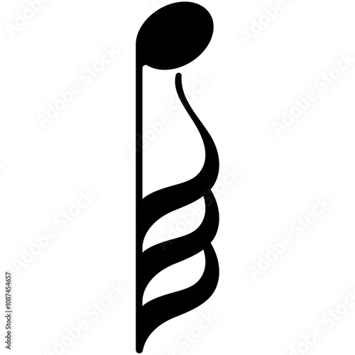 thirty second note or demisemiquaver inverse music or musical symbol photo