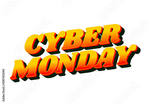 Cyber monday. Text effect in 3 dimensions look, good for social media ads