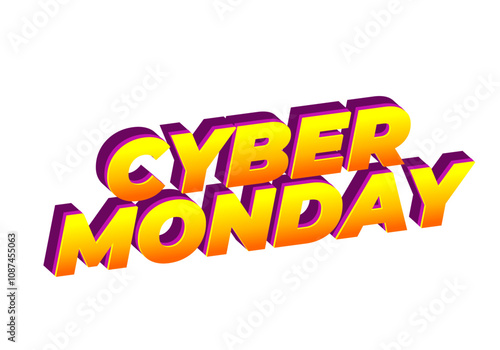 Cyber monday. Text effect in 3 dimensions look, good for social media ads