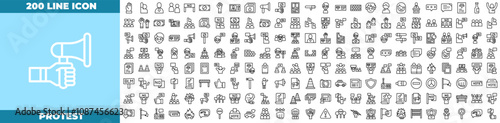 Protest Outline Icon Pack