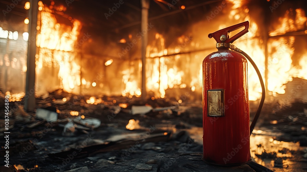Fire Extinguisher in a Burning Building: A Symbol of Hope Fire Extinguisher in a Burning Building: A Symbol of Hope