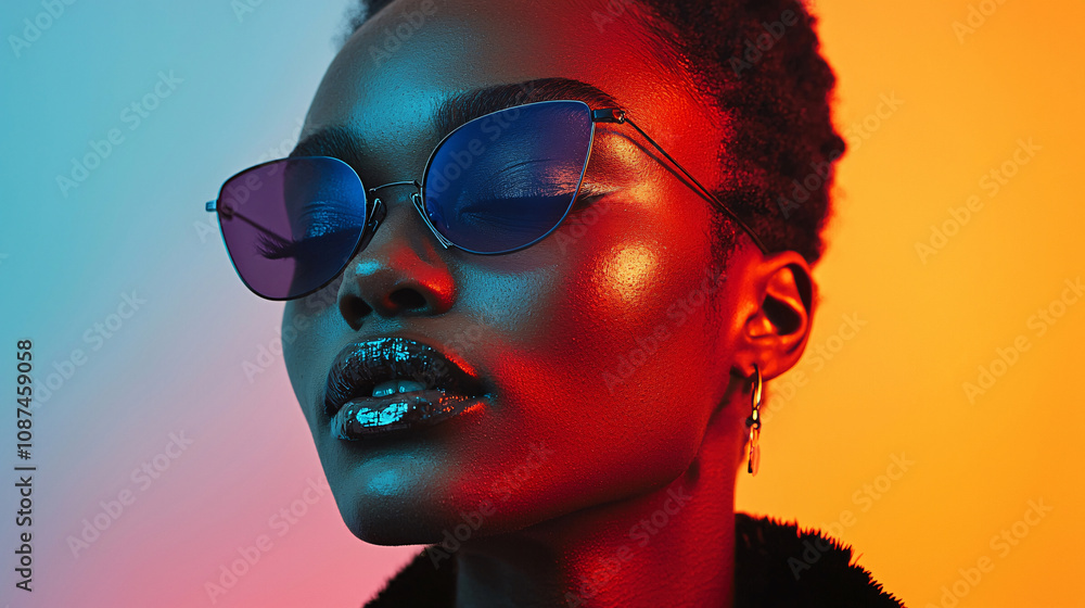 Glamorous and confident portrait of a non-binary individual, celebrating their unique appearance and promoting inclusivity within the LGBT community Glamorous and confident portrait of a non-binary individual, celebrating their unique appearance and promoting inclusivity within the LGBT community