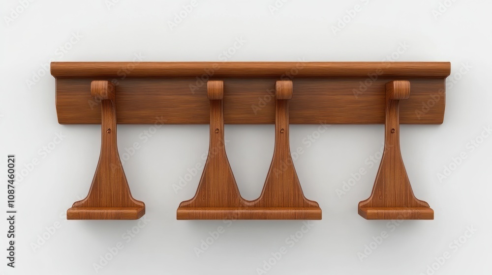 Wooden Wall Mounted Shelf With Three Hooks Wooden Wall Mounted Shelf With Three Hooks