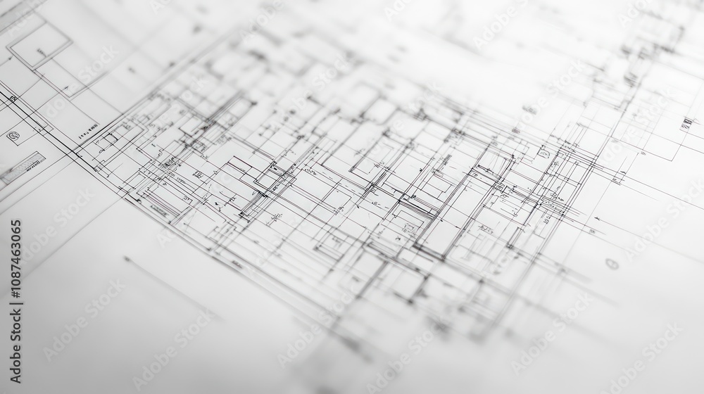 Close-up of architectural blueprints with intricate lines and details, showcasing the planning and design process of a building. Close-up of architectural blueprints with intricate lines and details, showcasing the planning and design process of a building.