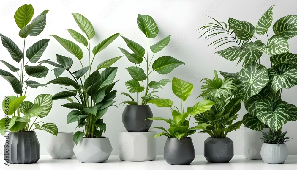 Obraz premium Modern planters with stylish plants