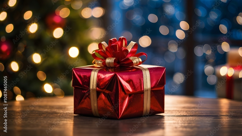 Cozy Holiday Setting: Tree, Presents, and Warm Candlelight Cozy Holiday Setting: Tree, Presents, and Warm Candlelight
