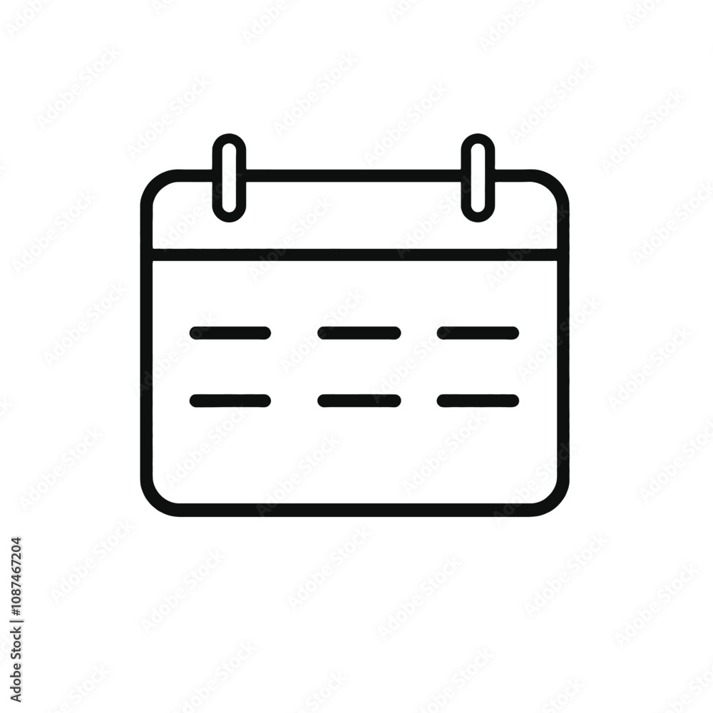 a black and white icon of a calendar. It is a rectangular shape with a flat top and bottom, a black and white icon of a calendar. It is a rectangular shape with a flat top and bottom,