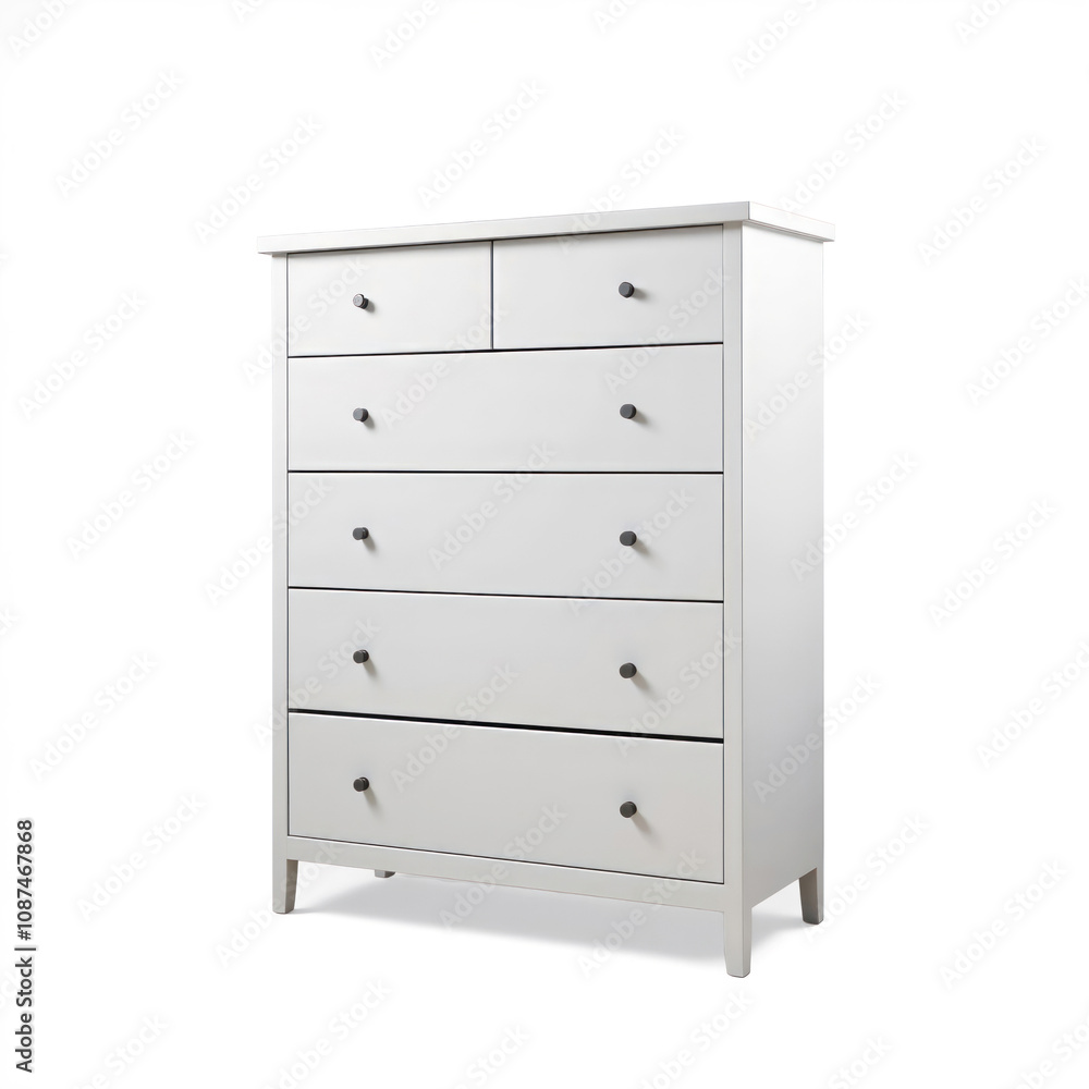 Modern chest of drawers isolated on white background Modern chest of drawers isolated on white background