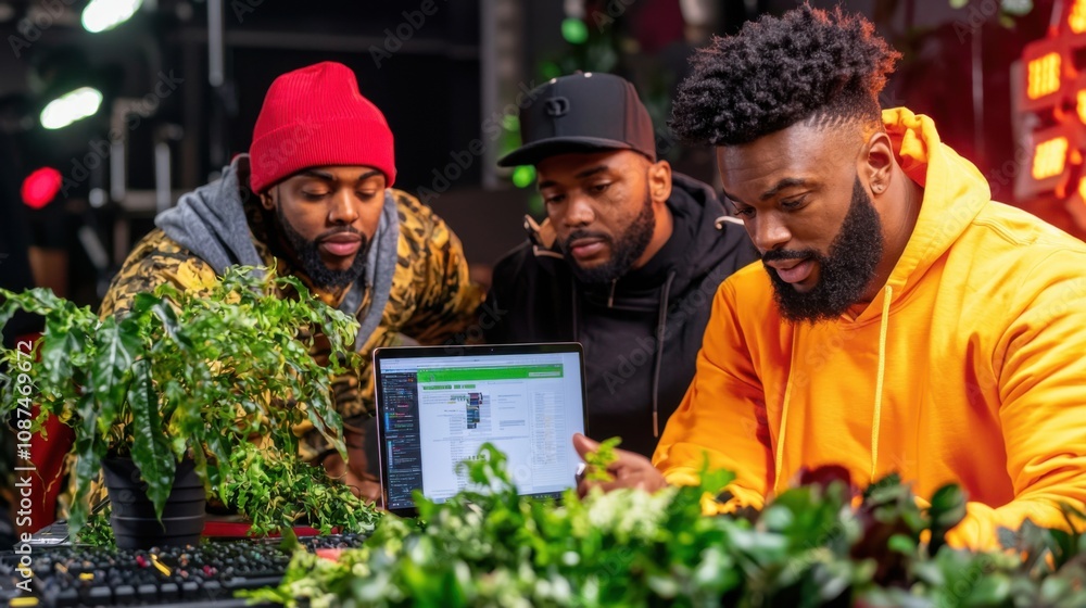 Obraz premium Diverse Team of Black Professionals Collaborating Together