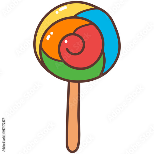 lollipop cartoon doodle on white background