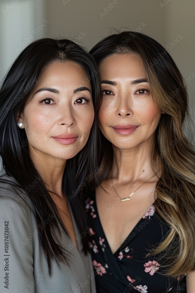 Heartwarming Portrait of Mother and Daughter Embracing Love and Connection in a Modern Home Setting Heartwarming Portrait of Mother and Daughter Embracing Love and Connection in a Modern Home Setting