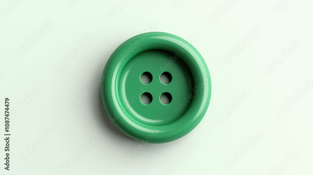 Realistic Green Plastic Button Isolated on White Background Realistic Green Plastic Button Isolated on White Background